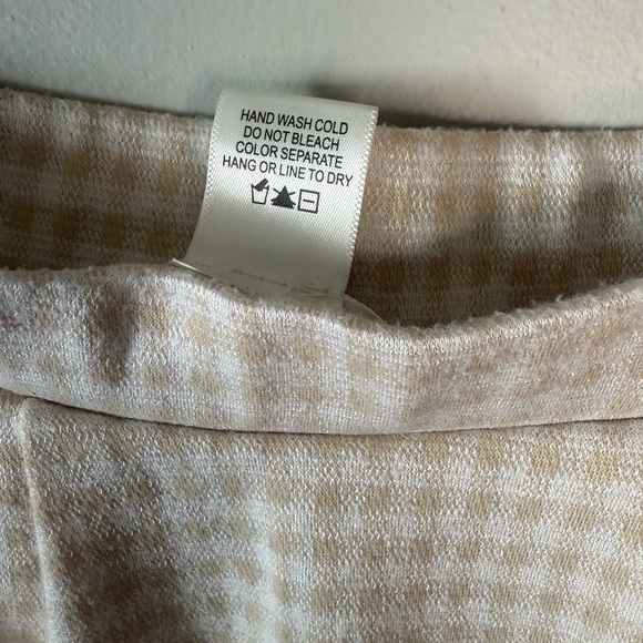 Urban Romantics Tan & White Gingham Skort – Size Medium - Picture 4 of 4